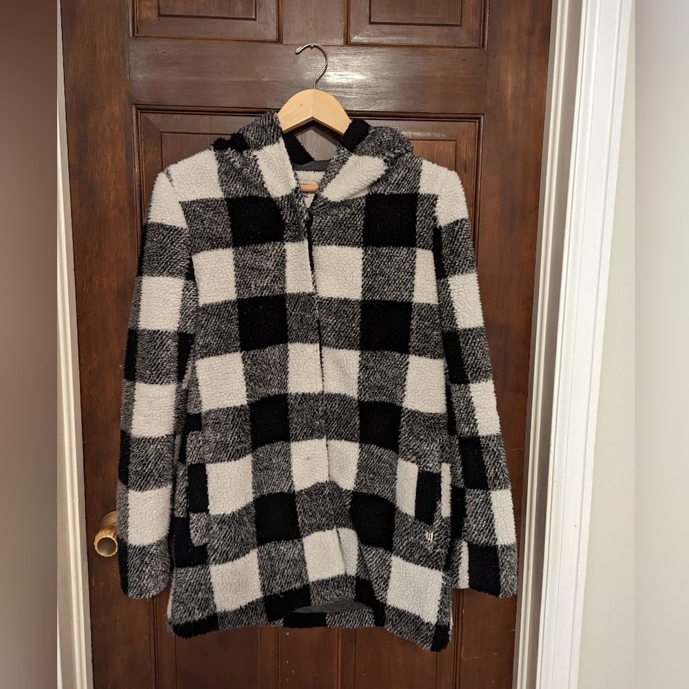 Billabong plaid fleece Sherpa jacket womens